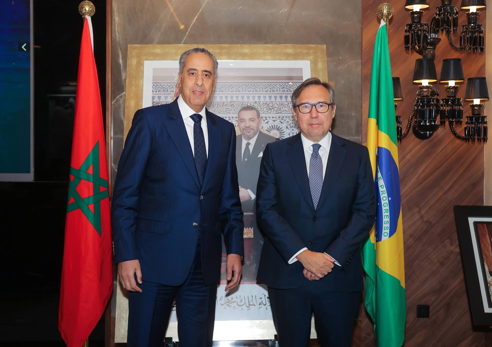 حموشي يستقبل بالرباط ألكسندر كيدو لوبيز بارولا، سفير جمهورية البرازيل الاتحادية المعتمد بالمغرب.