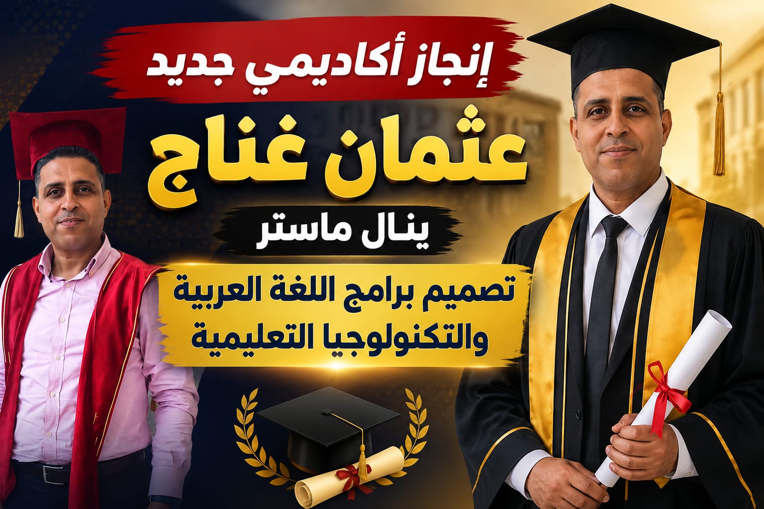 عثمان غناج يحقق التميز الأكاديمي ويحصل على شهادة الماستر بامتياز